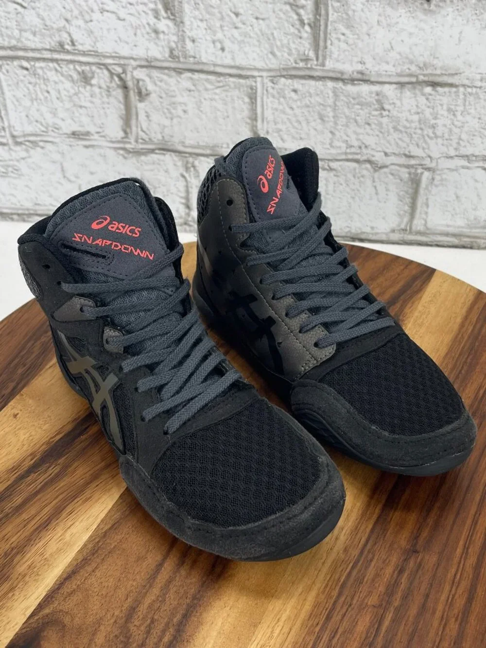 Asics Snapdown 3 Grade School 1084A009 Youth 3.5 Black Gunmetal Wrestling Shoes